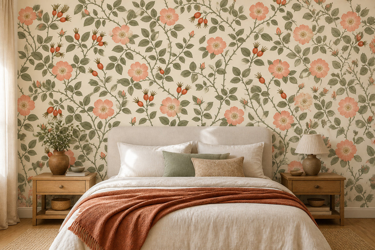 Blush Botanical Wallpaper Mural product view