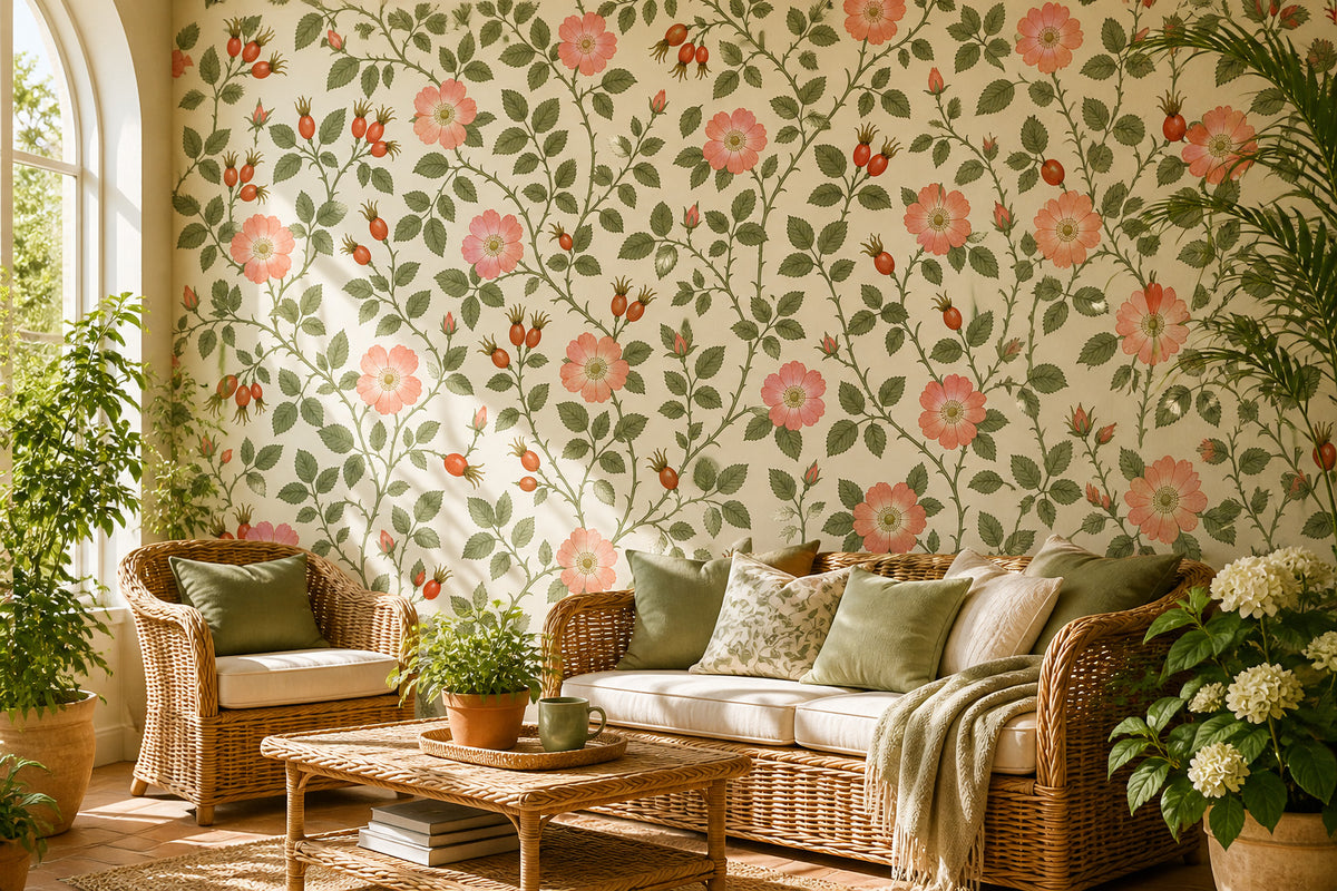 Blush Botanical Wallpaper Mural product view
