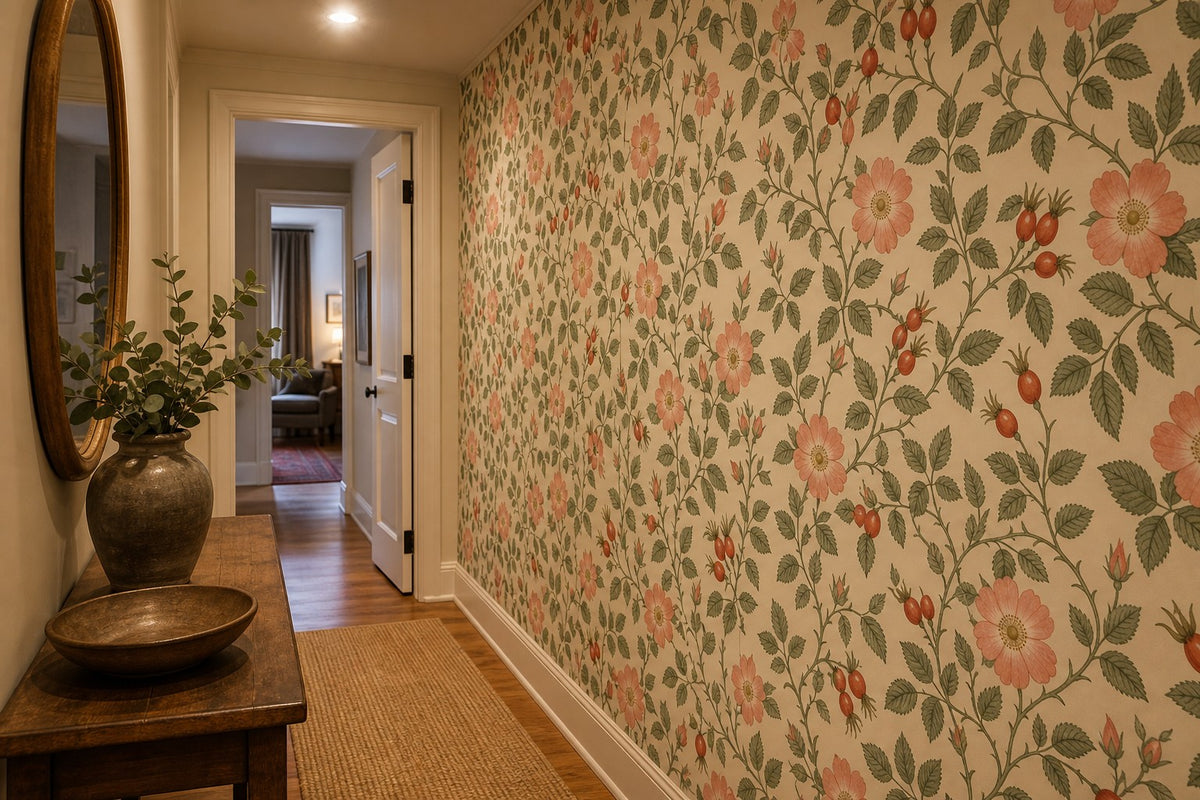 Blush Botanical Wallpaper Mural product view