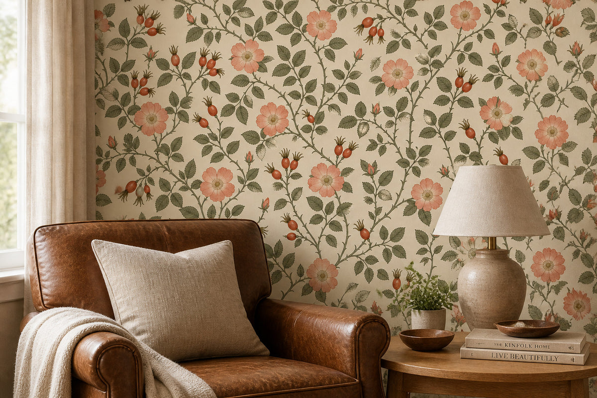 Blush Botanical Wallpaper Mural product view