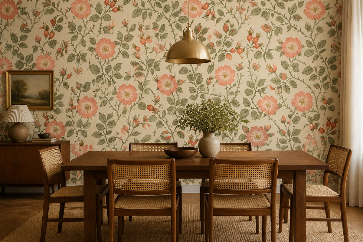 Blush Botanical Wallpaper Mural product view