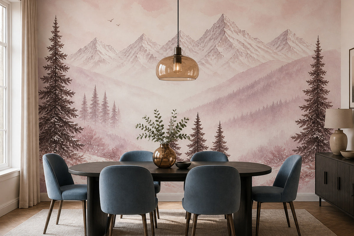 Blush Alpine Wallpaper Mural product view