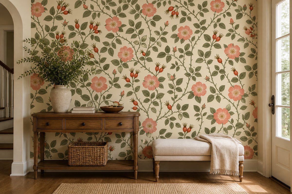 Blush Botanical Wallpaper Mural product view