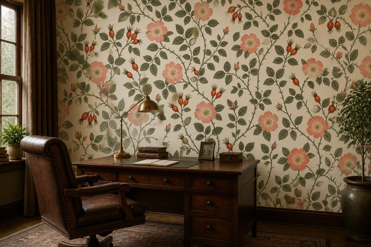 Blush Botanical Wallpaper Mural product view