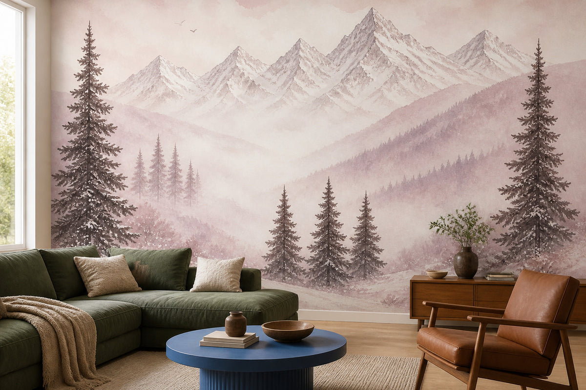 Blush Alpine Wallpaper Mural product view