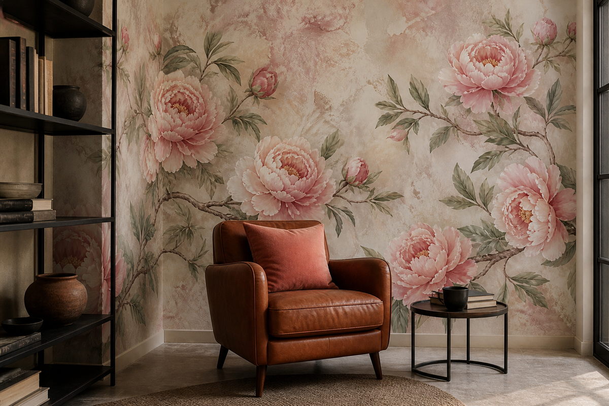 Blush Peony Wallpaper Mural product view