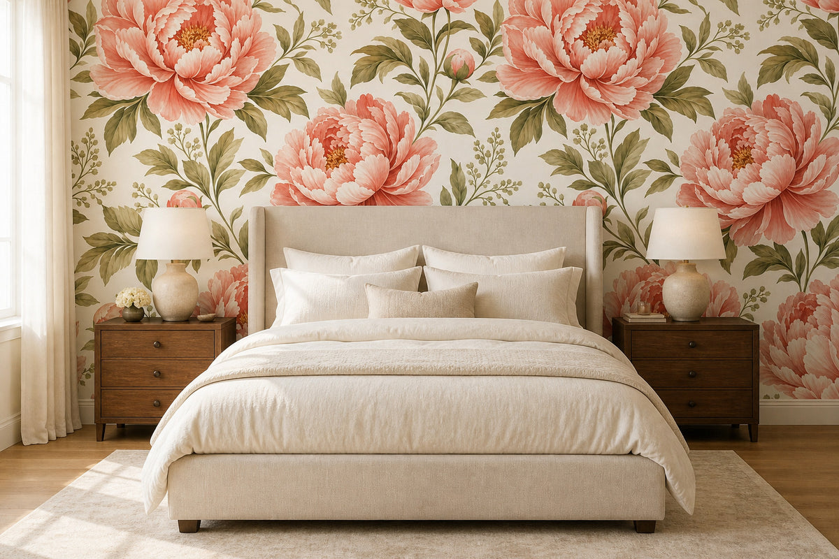 Blush Peony Wallpaper Mural product view