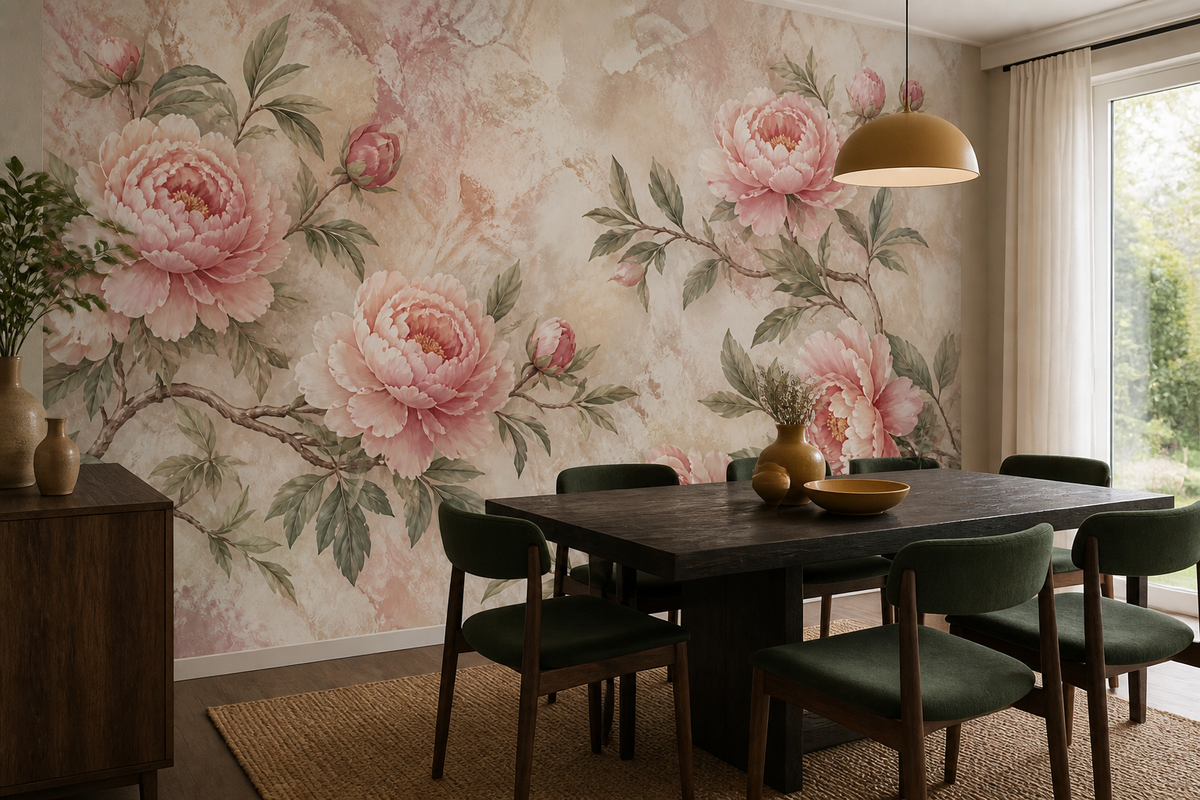 Blush Peony Wallpaper Mural product view
