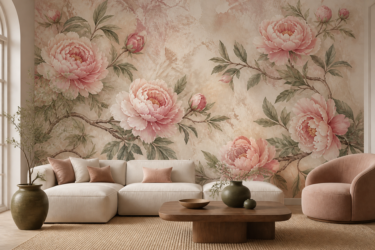 Blush Peony Wallpaper Mural product view