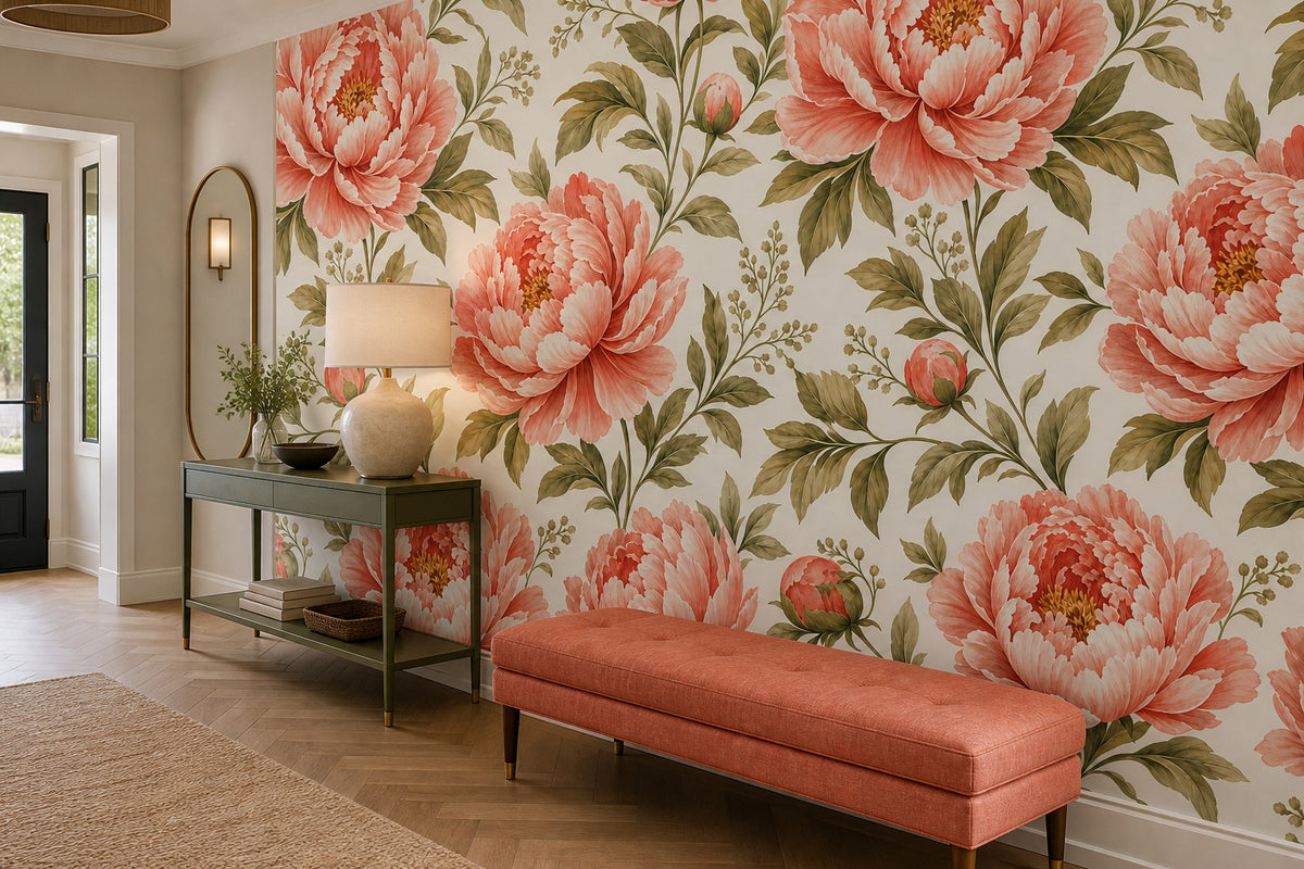 Blush Peony Wallpaper Mural product view