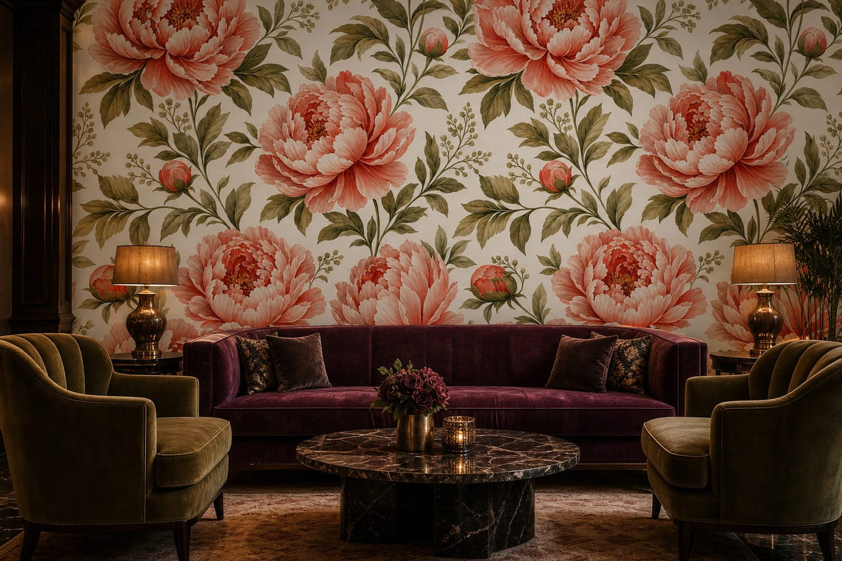 Blush Peony Wallpaper Mural product view