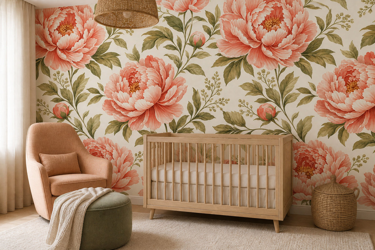 Blush Peony Wallpaper Mural product view