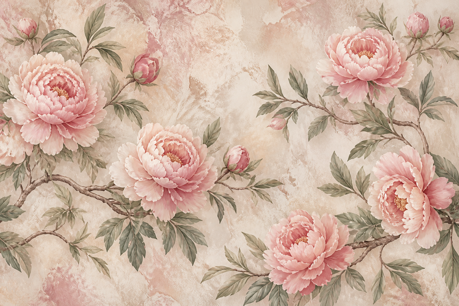 Blush Peony Wallpaper Mural