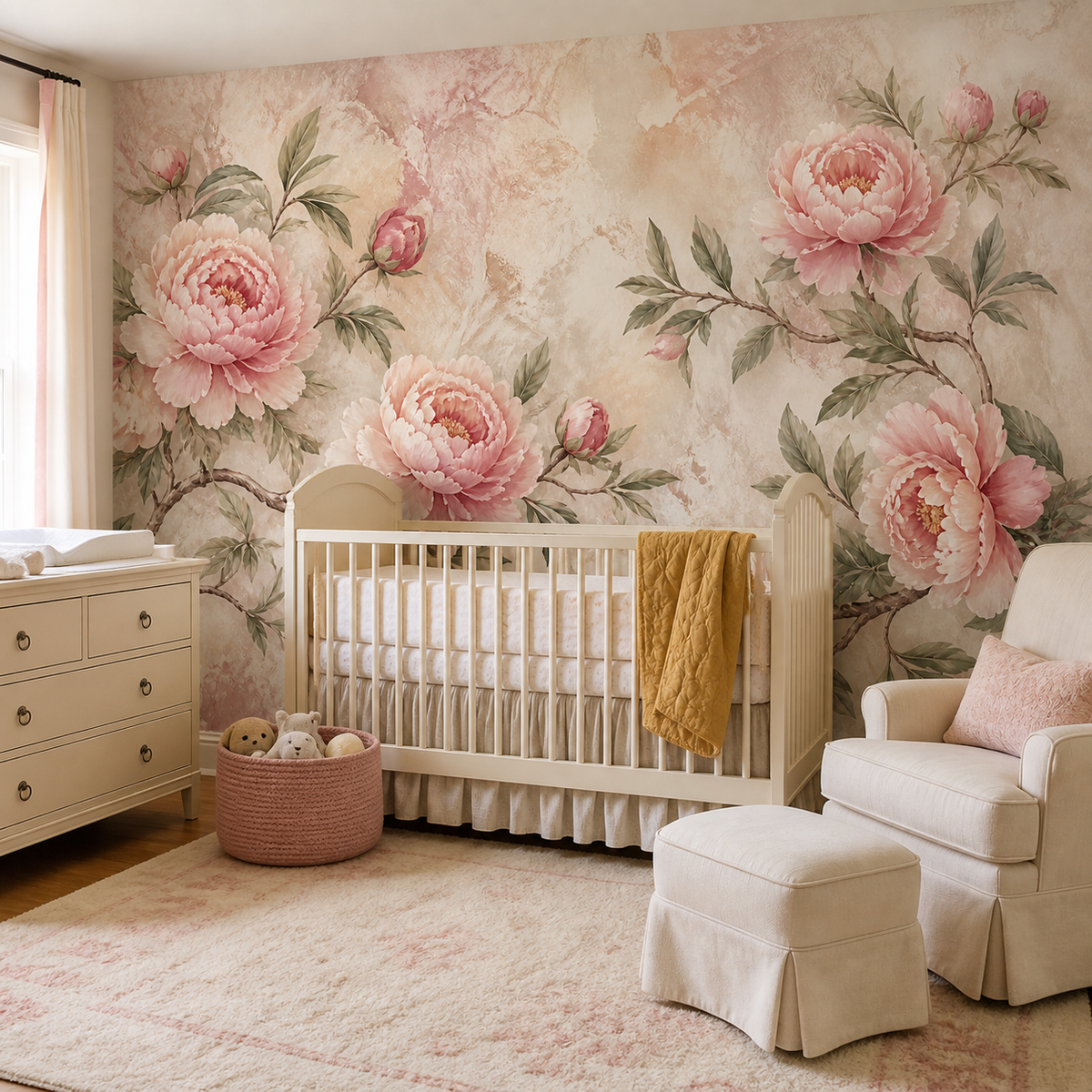 Blush Peony Wallpaper Mural product view