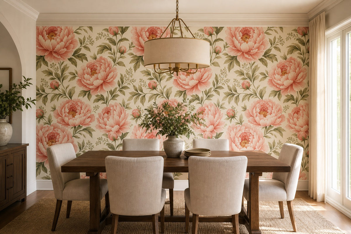 Blush Peony Wallpaper Mural product view
