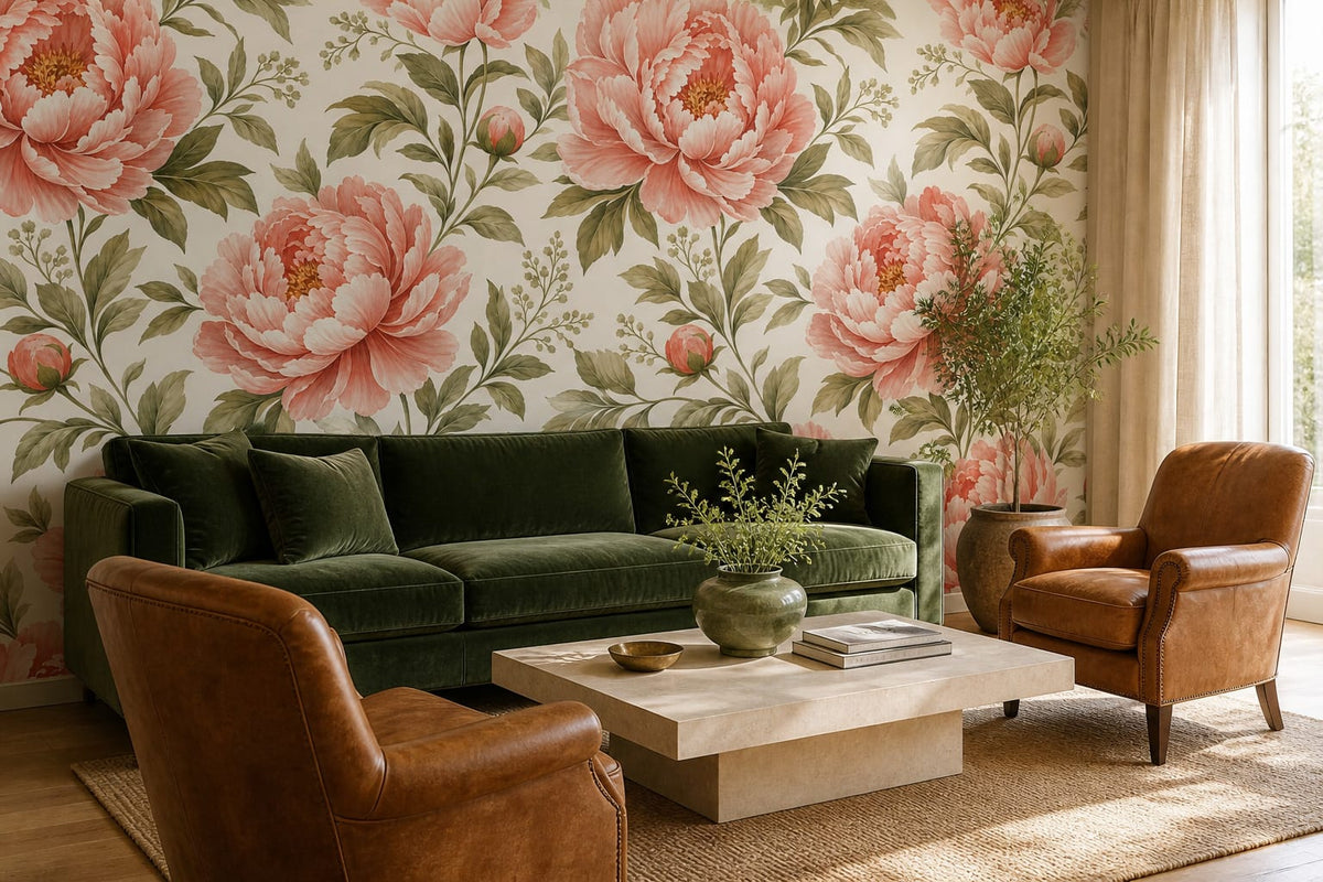 Blush Peony Wallpaper Mural product view