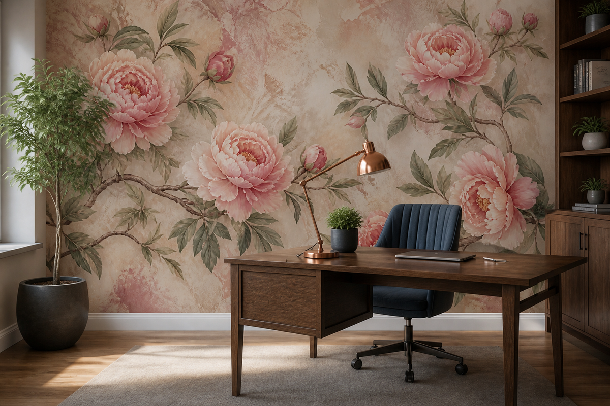 Blush Peony Wallpaper Mural product view