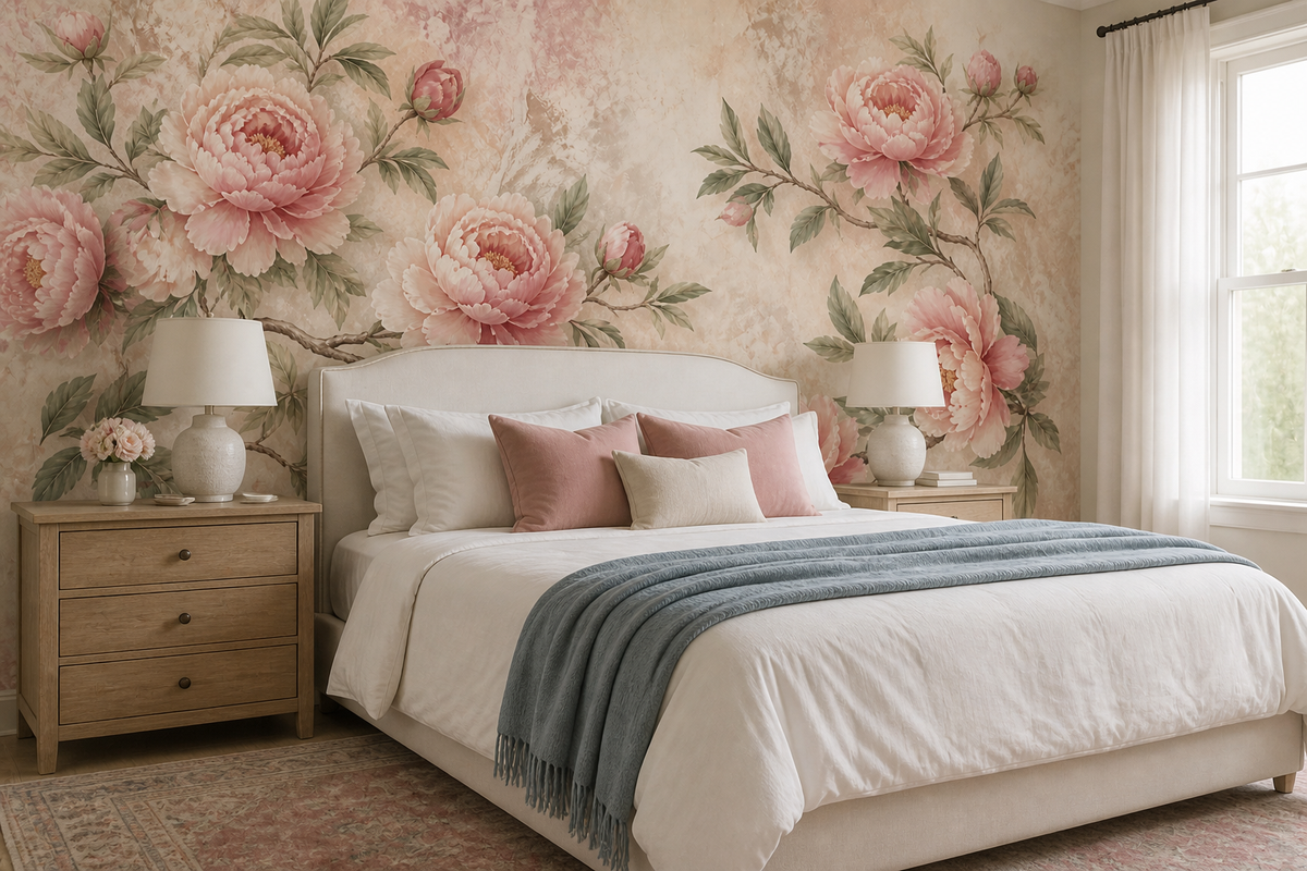 Blush Peony Wallpaper Mural product view