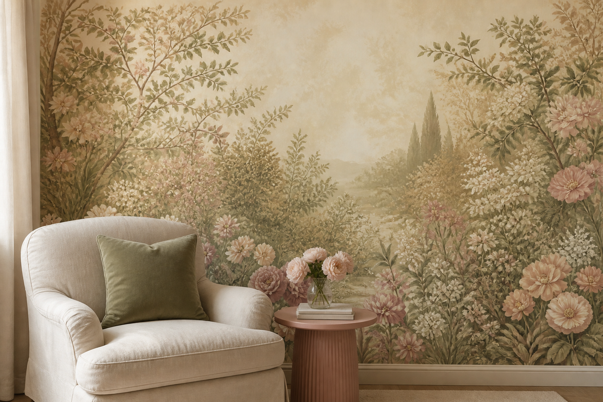 Blush Vintage Wallpaper Mural product view