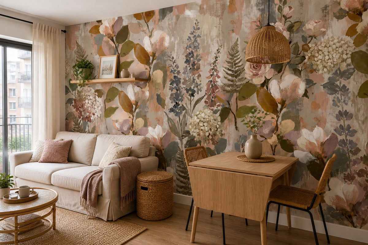 blush vintage jungle wallpaper apartment custom stick on non woven vinyl removable
