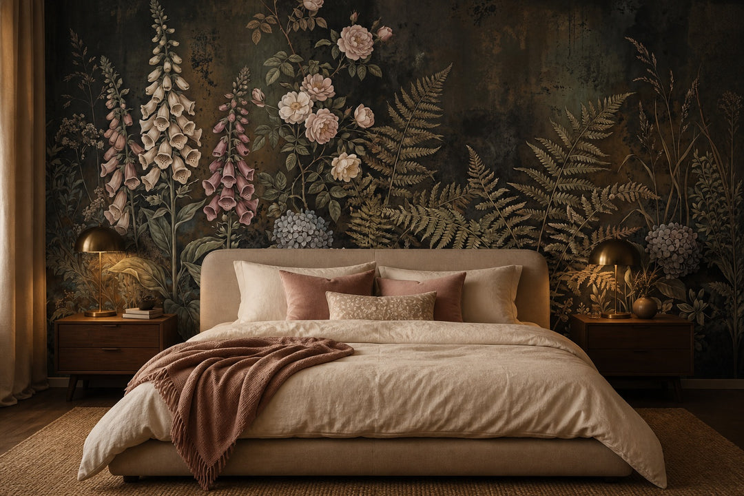 blush vintage jungle wallpaper bedroom custom peel and stick non woven vinyl removable