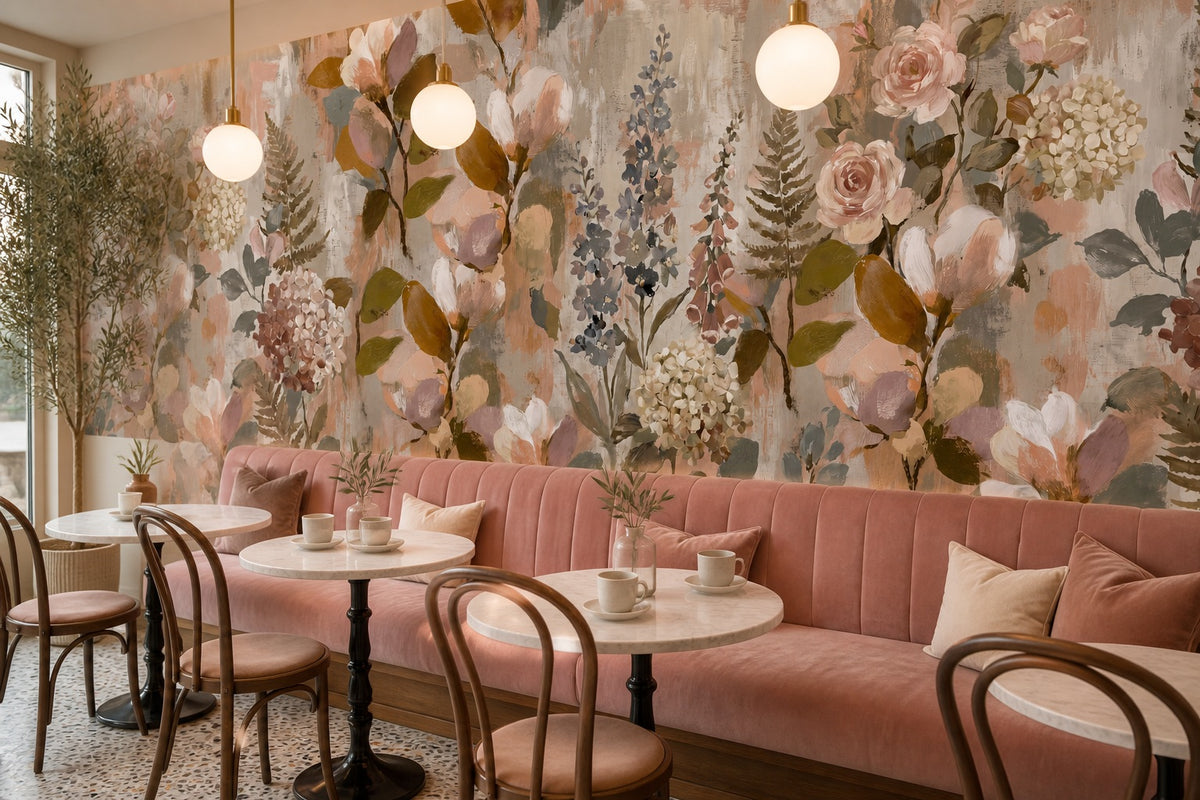blush vintage jungle wallpaper cafe custom self adhesive non woven vinyl removable