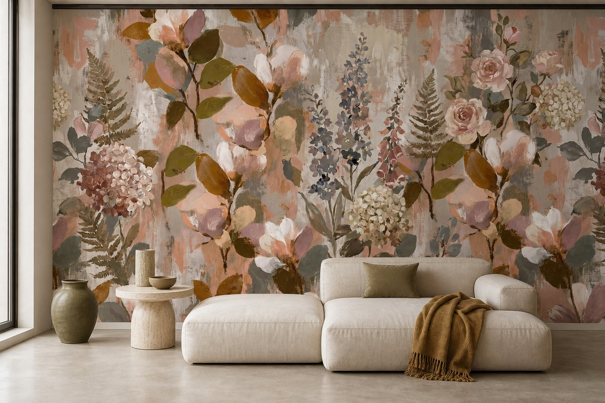 blush vintage jungle wallpaper feature custom self adhesive non woven vinyl removable