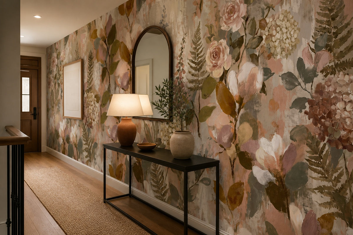 blush vintage jungle wallpaper hallway custom self adhesive non woven vinyl removable