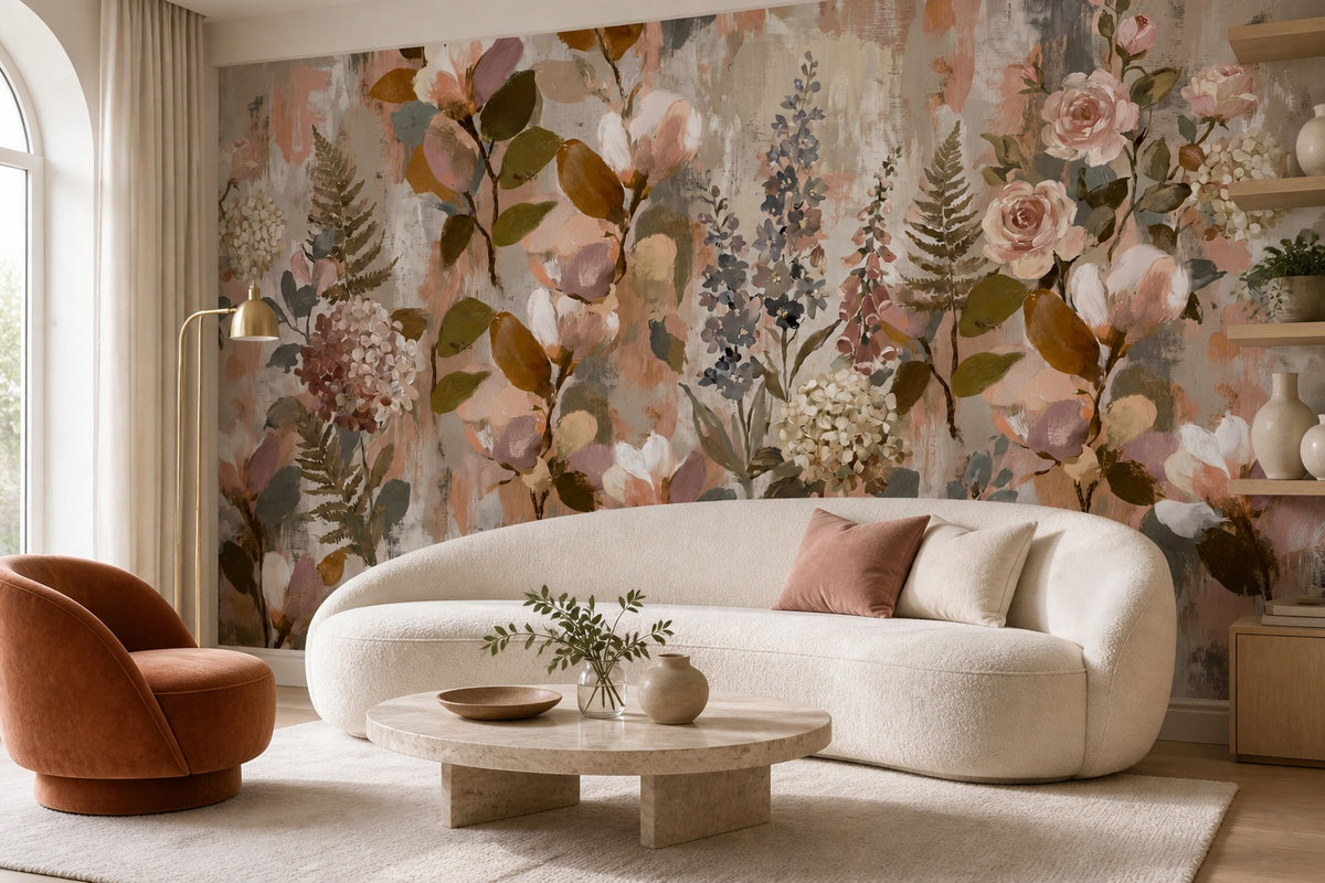 blush vintage jungle wallpaper living custom self adhesive non woven vinyl removable