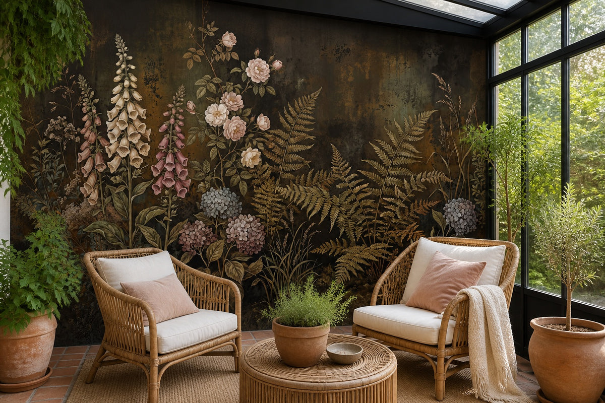 blush vintage jungle wallpaper sunroom custom self adhesive non woven vinyl removable