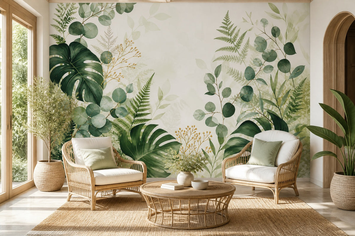 Green Botanical Wallpaper Mural product view