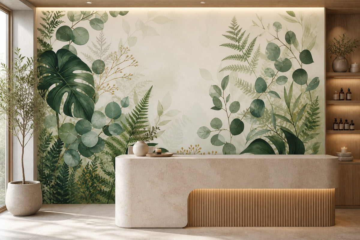 Green Botanical Wallpaper Mural product view