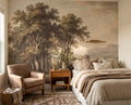 Vintage Countryside Forest Landscape Mural Wallpaper