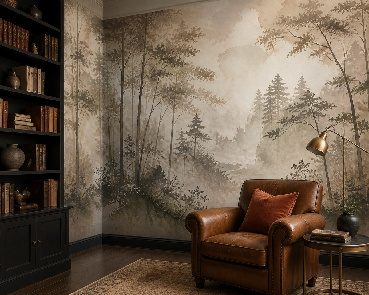 Brown Misty Wallpaper Mural product view