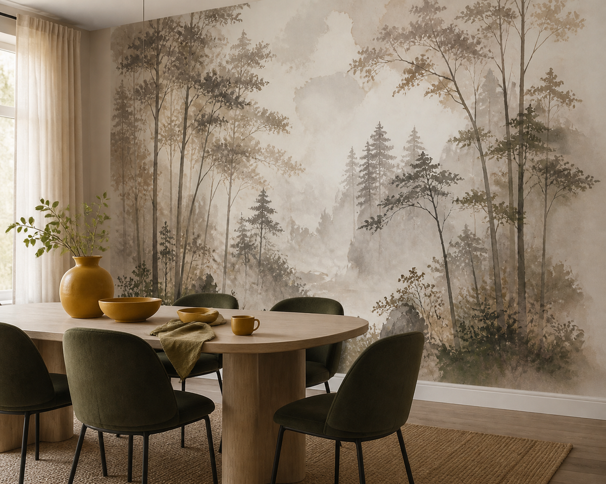 Brown Misty Wallpaper Mural product view