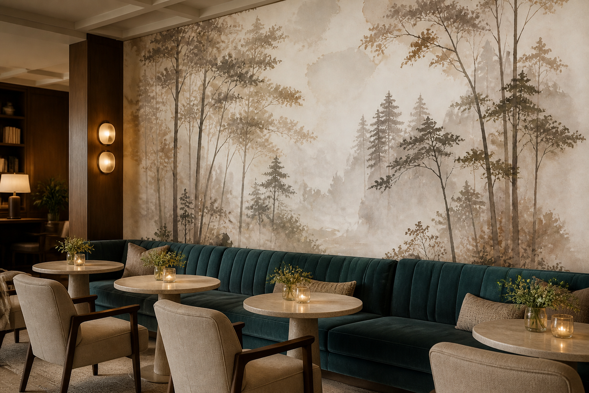 Brown Misty Wallpaper Mural product view