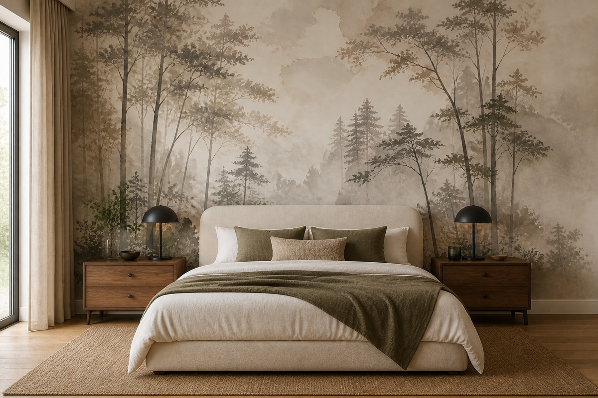 Brown Misty Wallpaper Mural product view