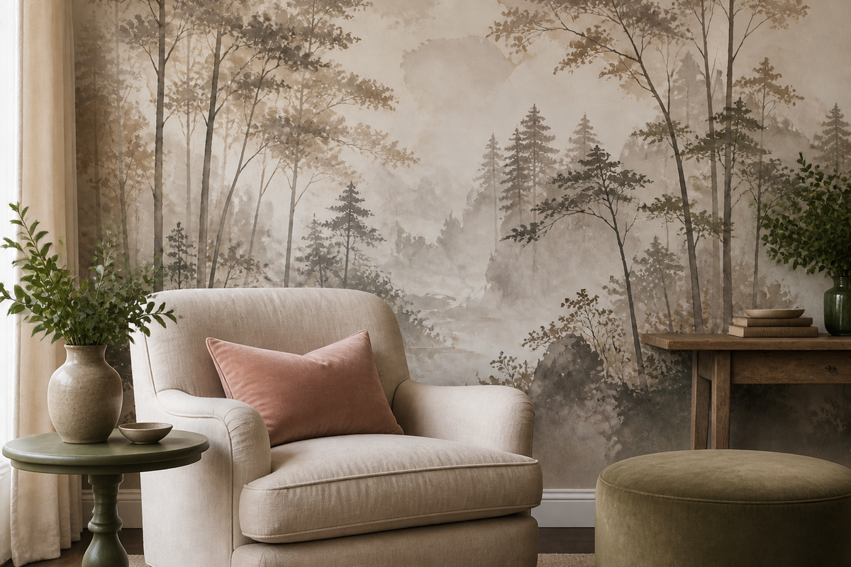 Brown Misty Wallpaper Mural product view
