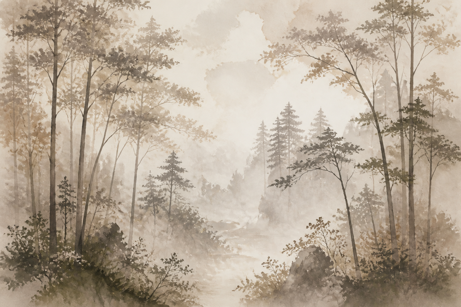 Brown Misty Wallpaper Mural