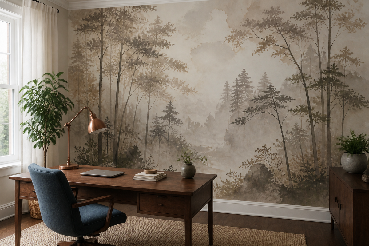 Brown Misty Wallpaper Mural product view