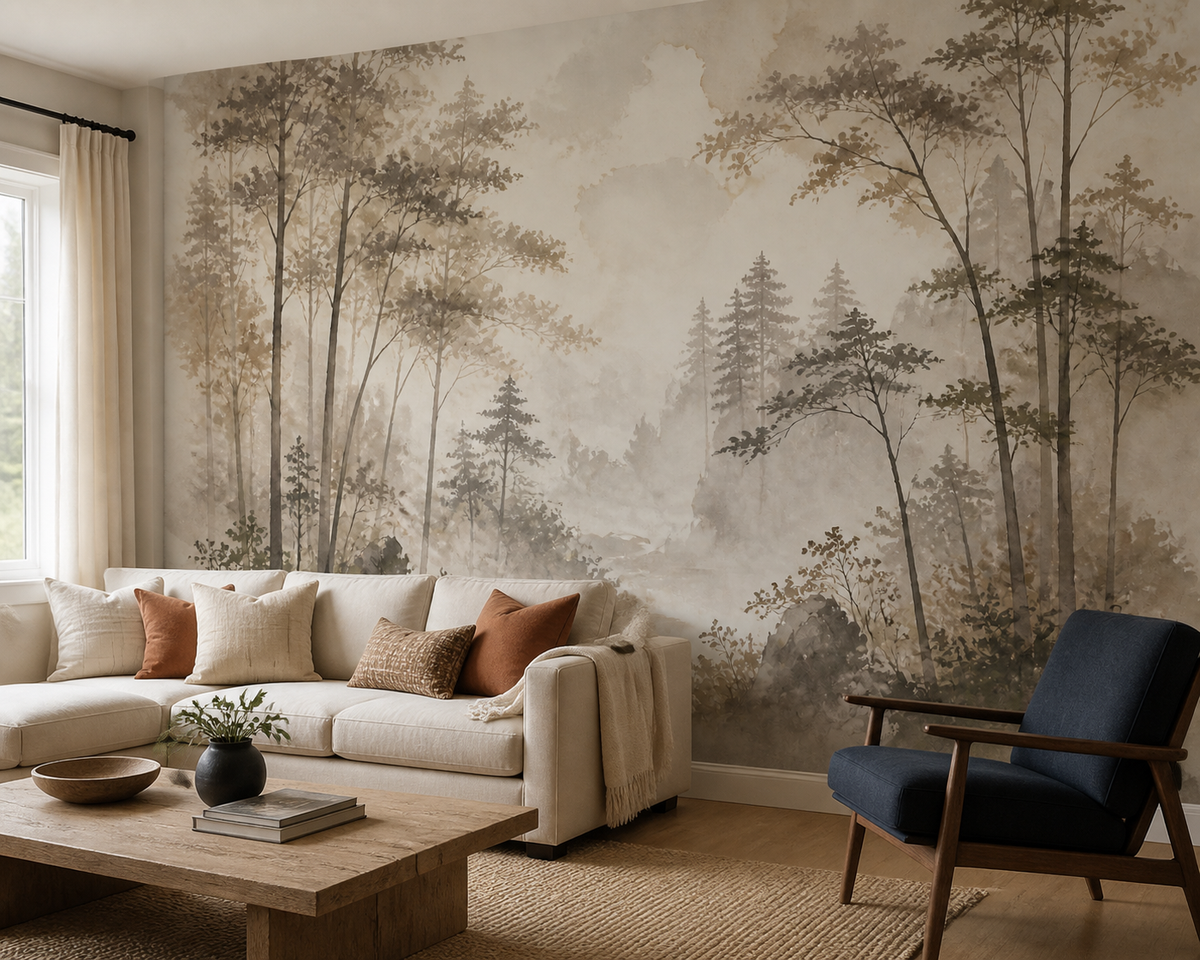 Brown Misty Wallpaper Mural product view