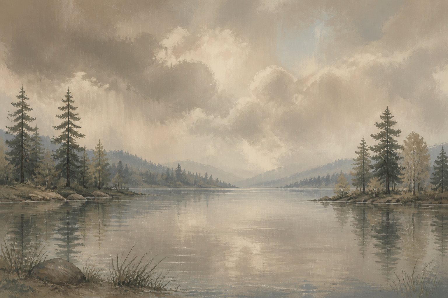 Brown Stormy Wallpaper Mural