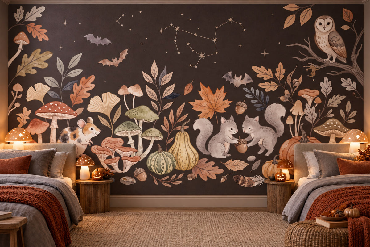 brown woodland custom peel and stick wallpaper mural bedroom removable non woven vinyl