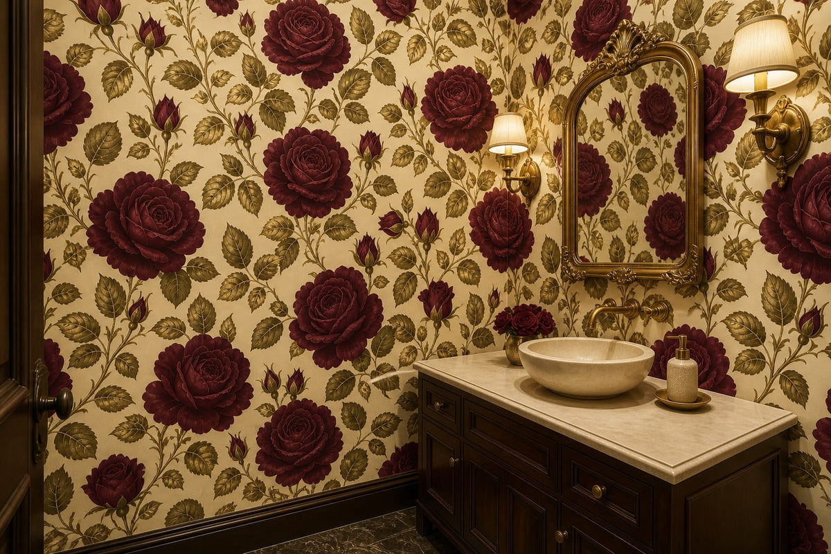 Burgundy Design Wallpaper Mural product view