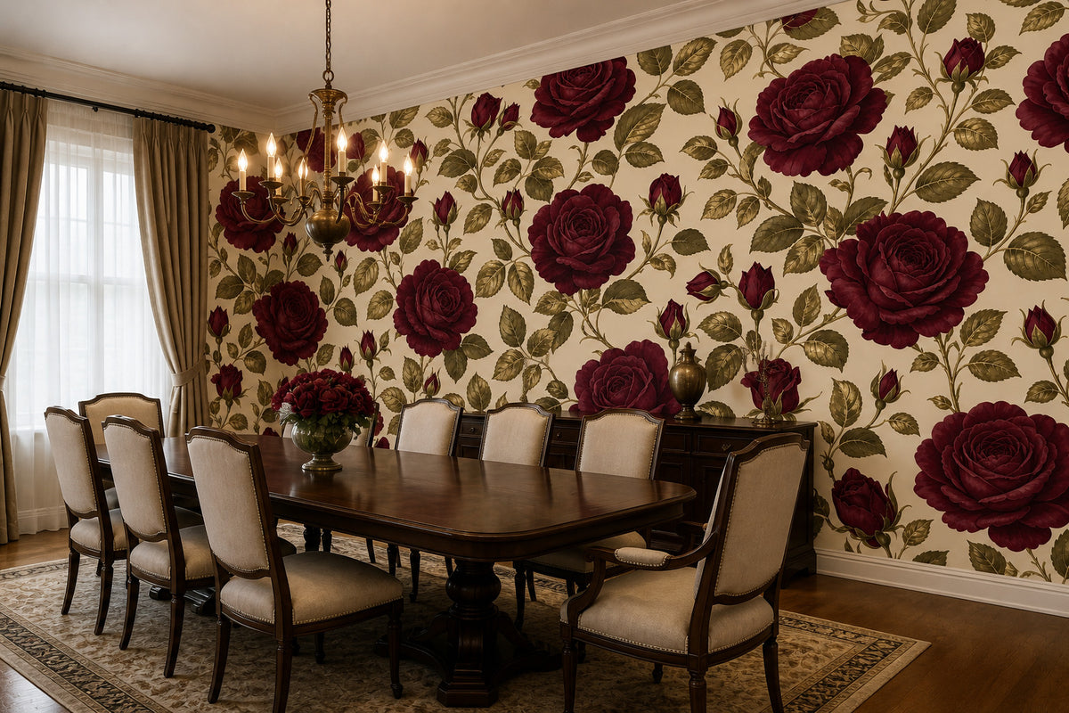 Burgundy Design Wallpaper Mural product view