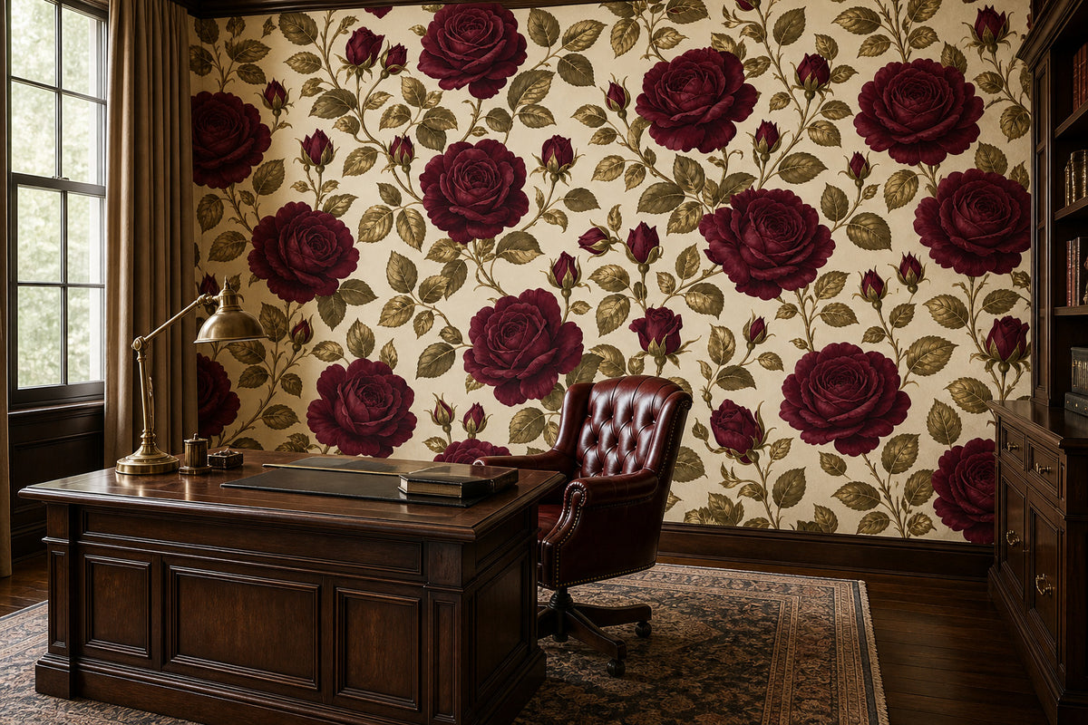 Burgundy Design Wallpaper Mural product view