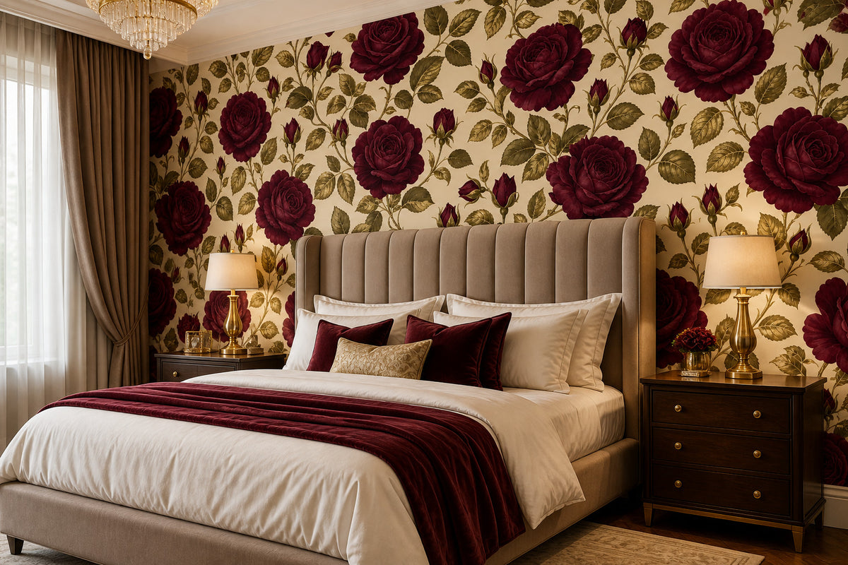 Burgundy Design Wallpaper Mural product view