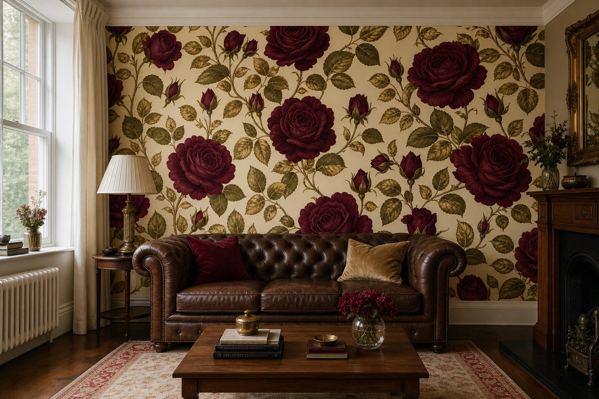 Burgundy Design Wallpaper Mural product view