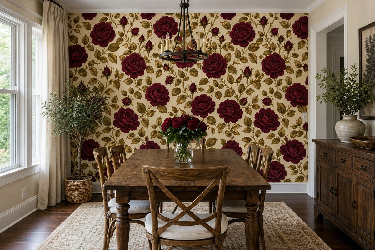 Burgundy Design Wallpaper Mural product view