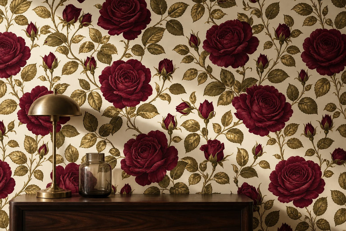 Burgundy Design Wallpaper Mural product view
